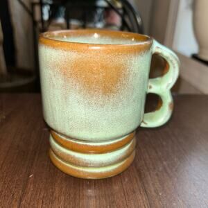 Vintage FRANKOMA Prairie Green MUG Vintage double loop handle